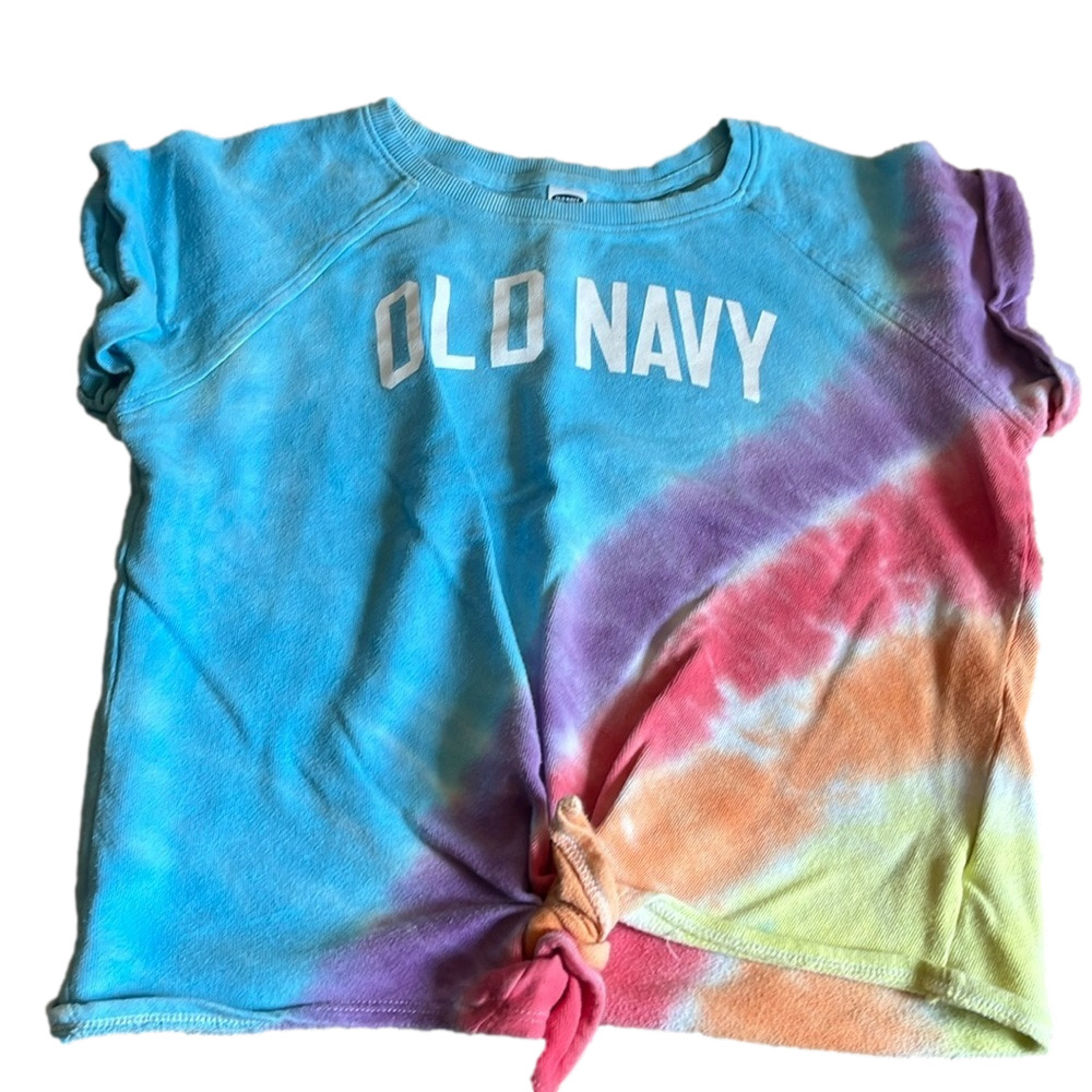 Rainbow Old Navy short sleeve crop top shirt, women’s L 10/12 perfect for PRIDE